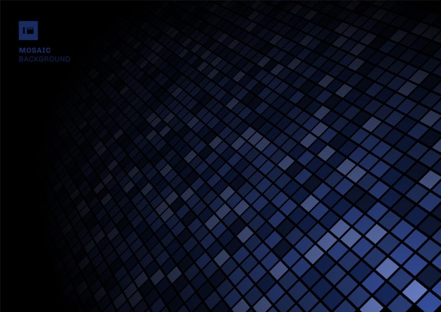 Mosaico azul pixel de fundo