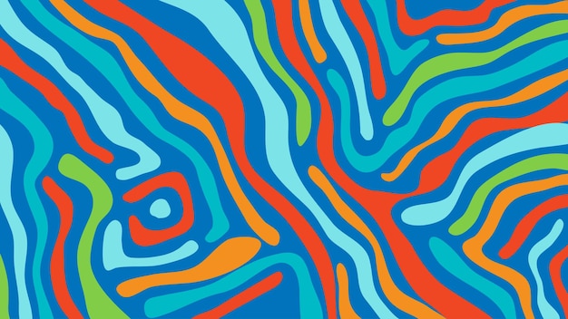 motivo de zebra fluido abstrato em vetor de fundo azul vermelho e laranja EPS10