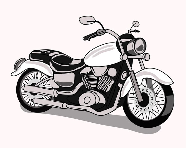 Vetor moto clássica na ilustração de desenho vetorial 4