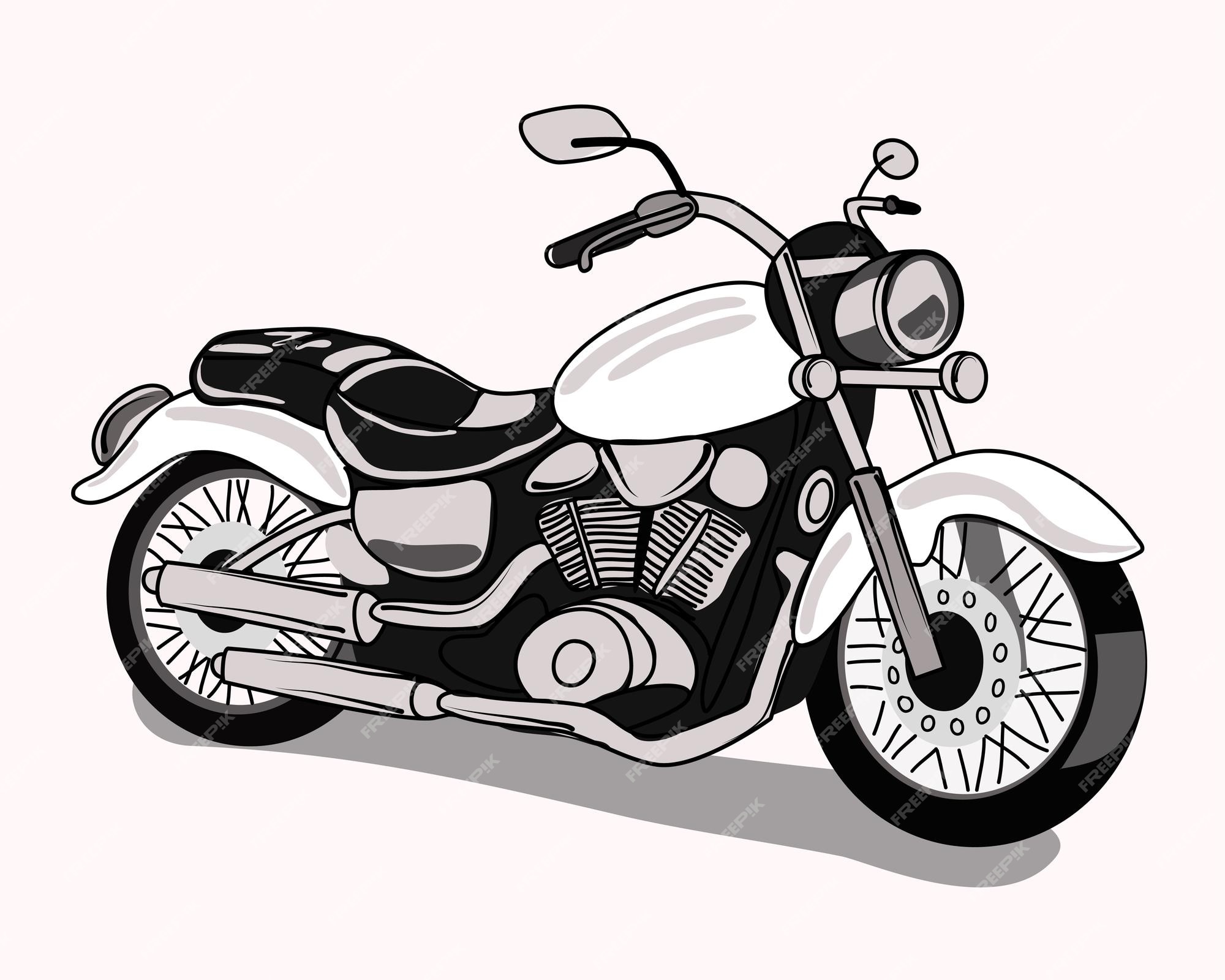 Motocicleta De Desenho Animado Bonito Clássico, Vista Lateral, Isolado.  Royalty Free SVG, Cliparts, Vetores, e Ilustrações Stock. Image 151340652