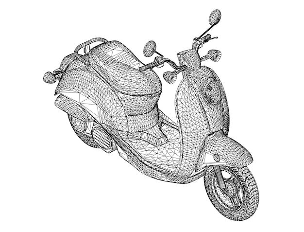 Moto urbana em uma ilustração vetorial de fundo branco