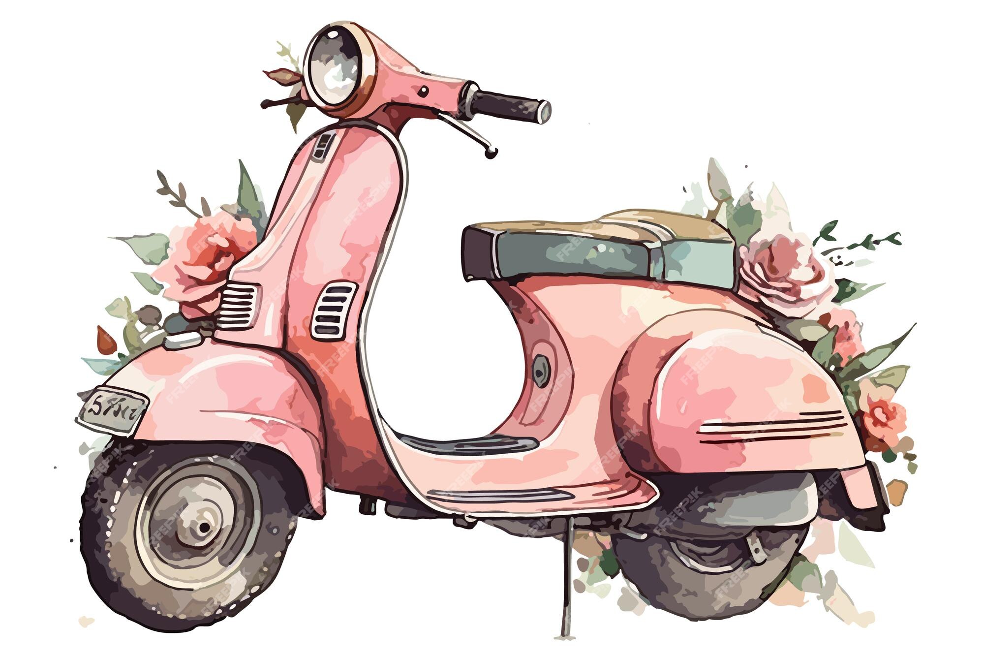 Aquarela em cores: Ilustração - Moto Fazer