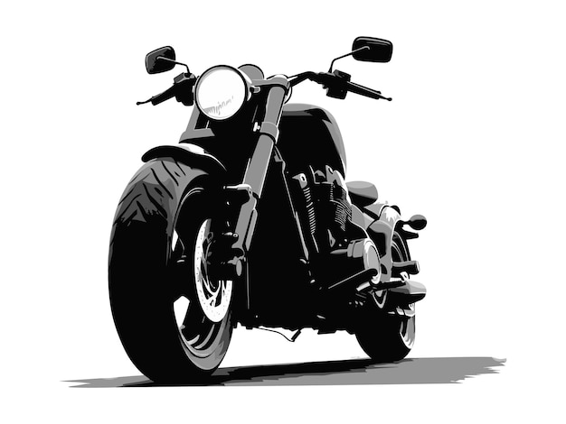 motocicleta em silhueta de bicicleta vetorial de fundo branco