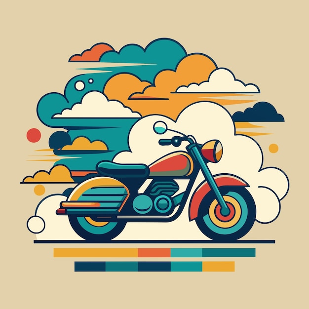 Vetor motocicleta vintage personalizada ilustração vetorial para design de camiseta