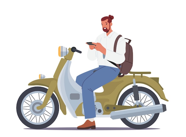 Desenho Animado De Motociclista, Isolado Em Fundo Branco Ilustração do  Vetor - Ilustração de isolado, homem: 228533685