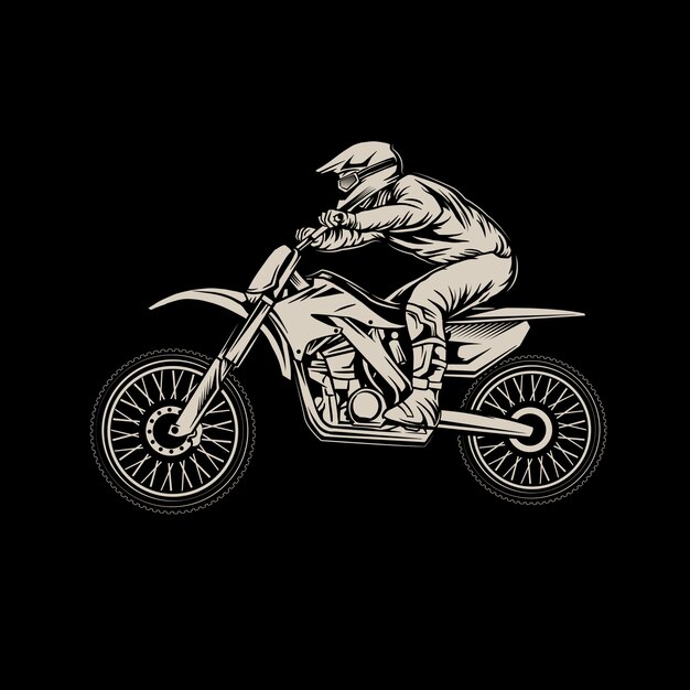 Desenho Em Preto E Branco De Vetor De Moto Com Desenho De Peças  Sobressalentes Ilustração do Vetor - Ilustração de lambreta, motocross:  213643611