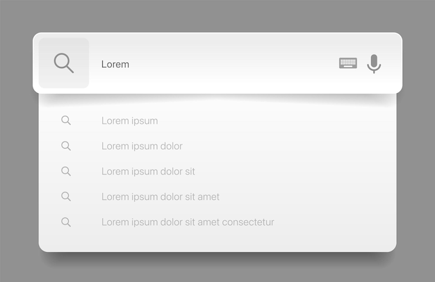 Motor de busca de navegador de internet barra de pesquisa para ui aplicativo móvel endereço de pesquisa e barra de navegação