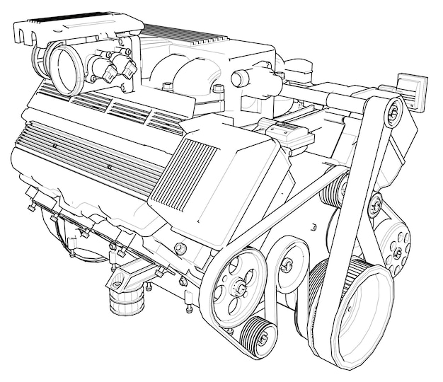 desenho de motor - O Blog do Carro - Carlider