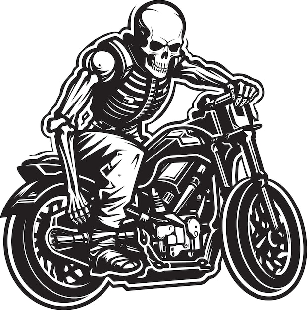 Vetor motorbike macabre skeletons e modern motorbikes mergehaunted hogs skeleton personalizar um