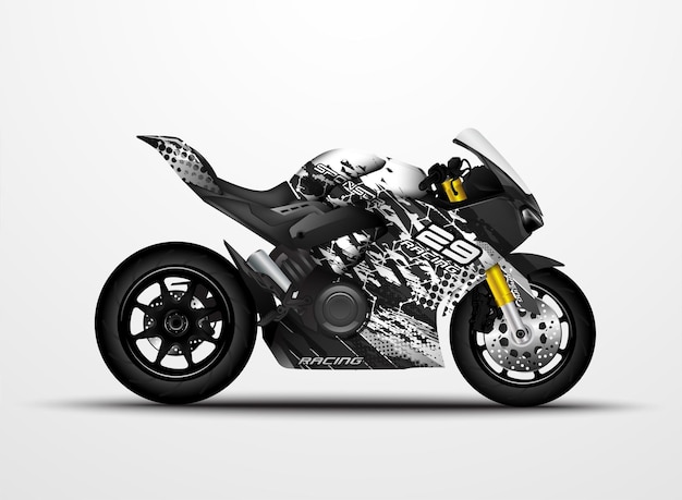 Vetor motos sportbikes envolvem decalque e adesivo de vinil.
