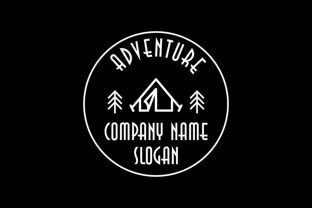 Mountain Nature com logotipo de aventura Circle Vintage
