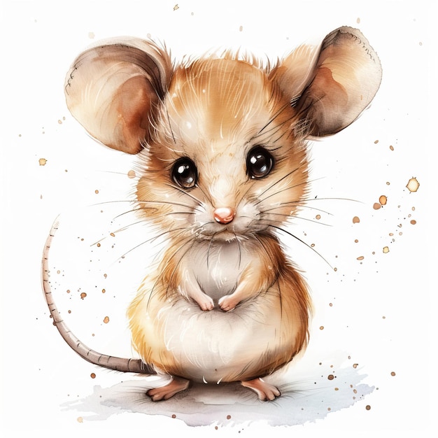 Mouse clipart cute clip art ilustração plana corte de desenho animado