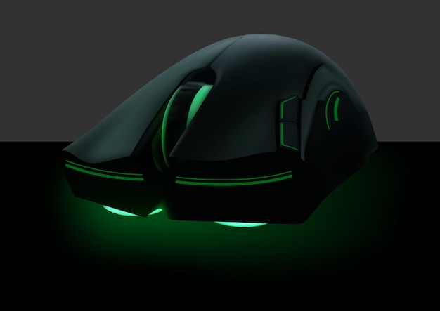 Mouse de computador com néon verde