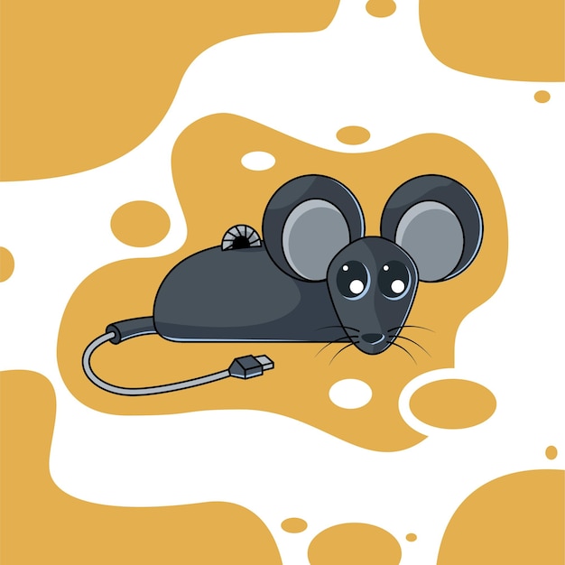 Mouse de computador mesclado e mouse literal