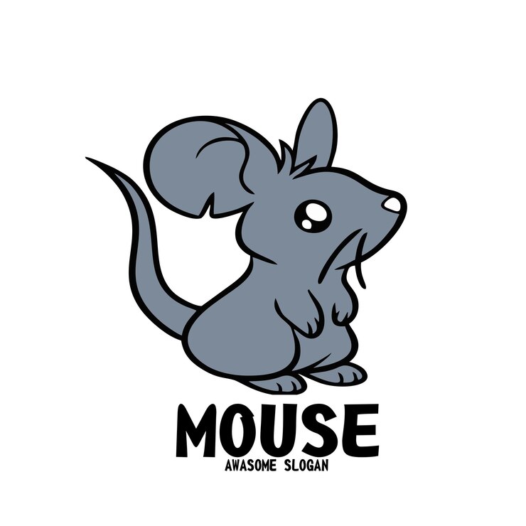Vetor mouse de mascote de personagem de ícone de logotipo de design