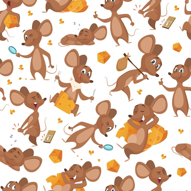 Mouse padrão sem emenda. mouse papel de parede ilustração infantil