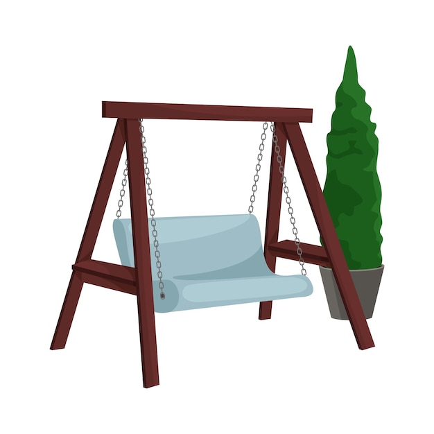 Móveis de móveis de jardim ao ar livre para vetor de desenhos animados de relaxamento de descanso