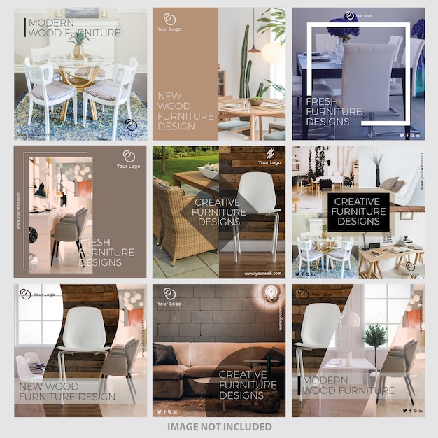 Vetor móveis instagram post templates