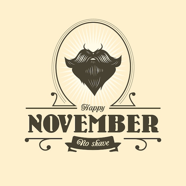 Vetor movember conceito com design vintage