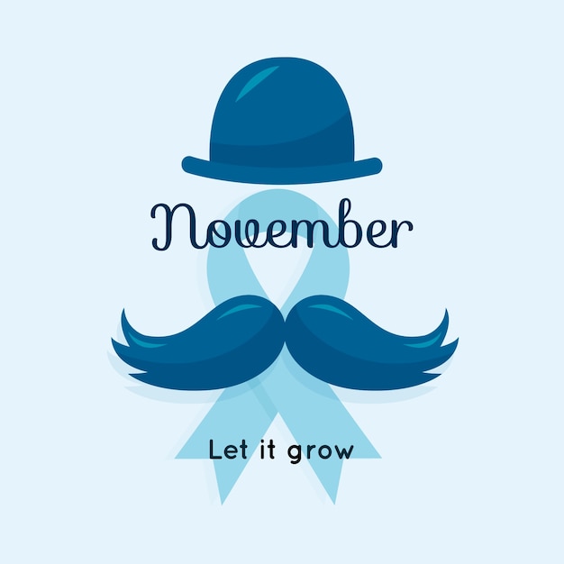 Vetor movember conceito em design plano