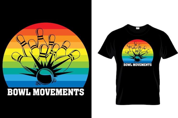 Vetor movimentos de bolas t-shirt de boliche