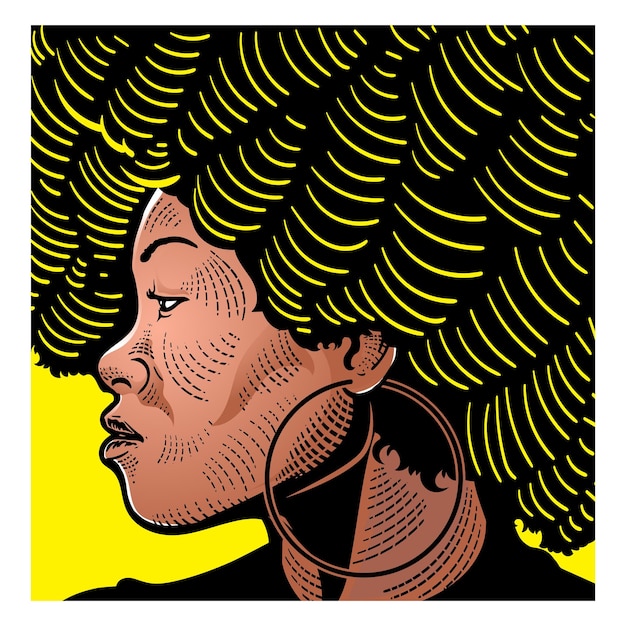 Vetor mulher africana ilustração de arte de linha de cabeça