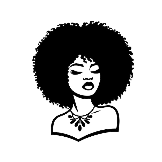 Vetor mulher afro svg