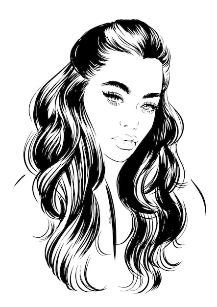 Mulher bonita com penteado ondulado