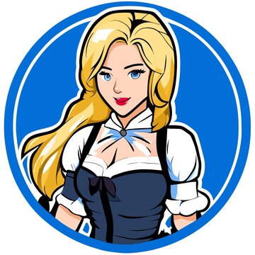 Mulher Bonita Princesa Tatuagem Mão Desenhada Cartoon Adesivo.