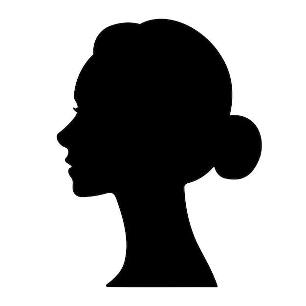 Mulher, cabeça, silueta, perfil, vetorial, ilustração