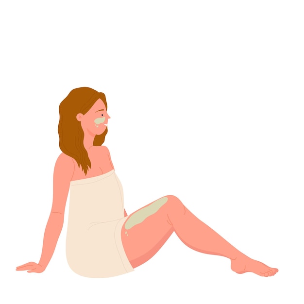 Mulher com esfregão corporal