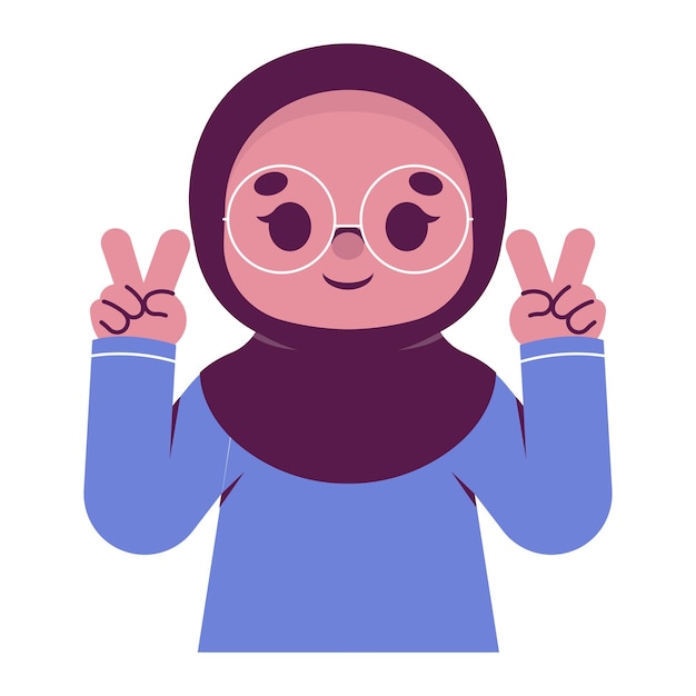 Mulher com ilustração de hijab