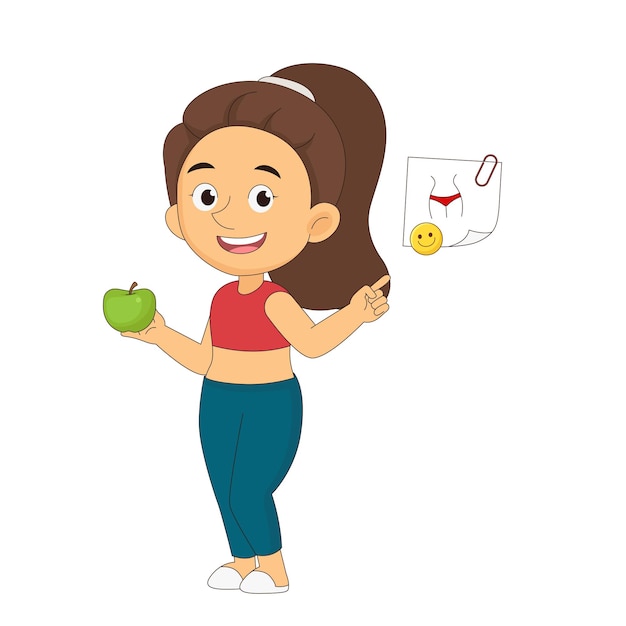 Mulher come dieta e controle de calorias de alimentos saudáveis