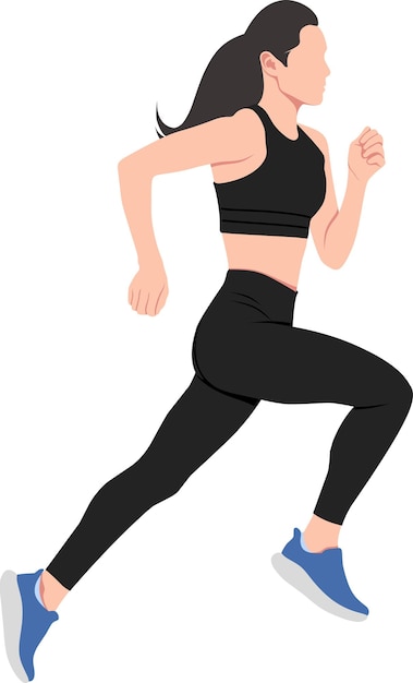 Mulher correndo com equipamento de fitness