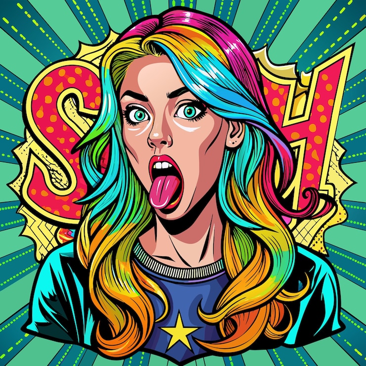 Vetor mulher de arte pop 1