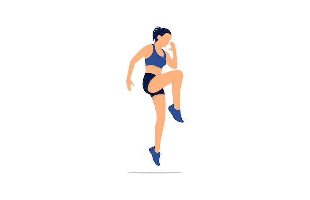 mulher de sutiã azul exercitando ilustração de arte vetorial