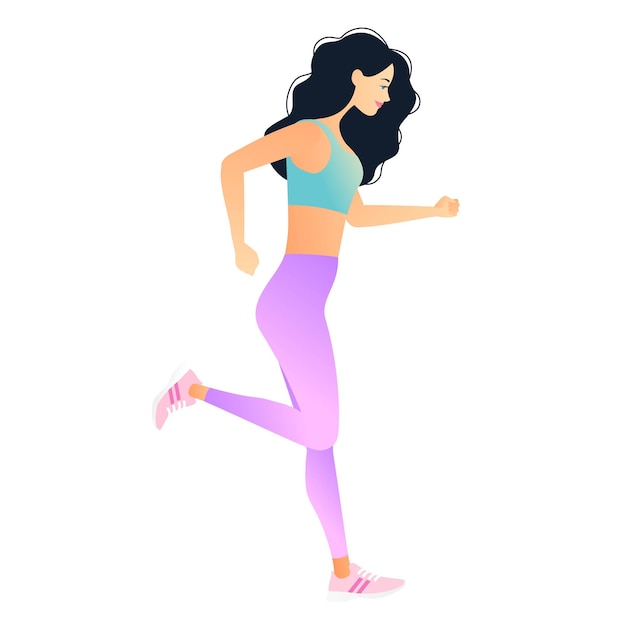 Mulher desportiva de corrida Linda garota correndo