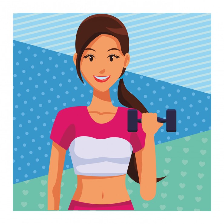 Vetor mulher em forma a fazer exercício
