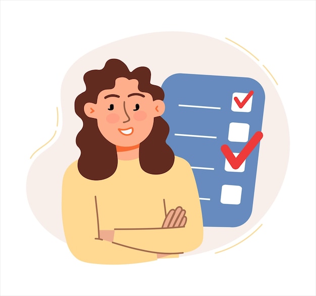 mulher faz planos anota tarefas em seu diário conceito ideia de negócio startup organização brainstorming