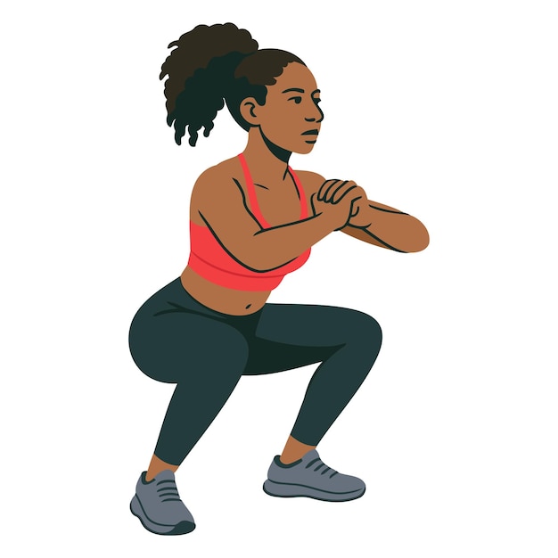 Mulher fazendo exercícios de agachamento
