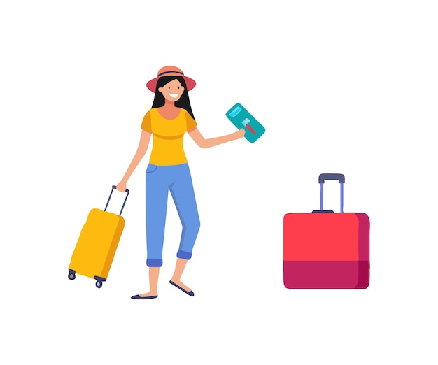Mulher feliz pronta para férias