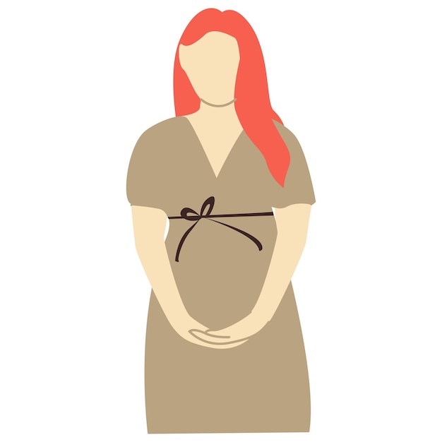 Mulher grávida conceito ilustração vetorial em estilo minimalista retrato feminino abstrato boho clipart ilustração em vetor eps 10