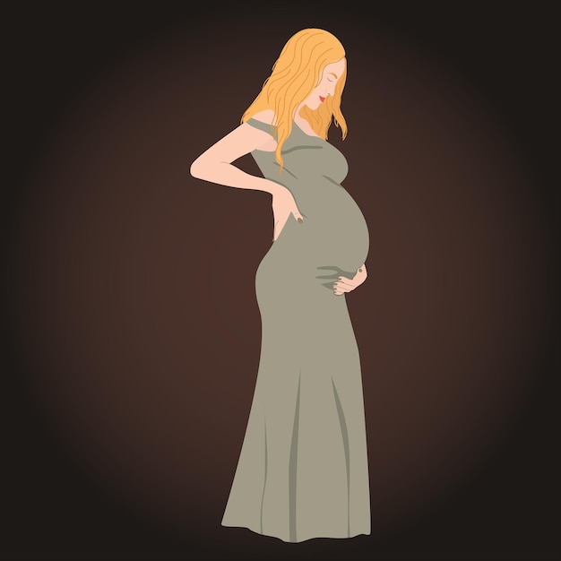 Mulher grávida em vestido de elegância