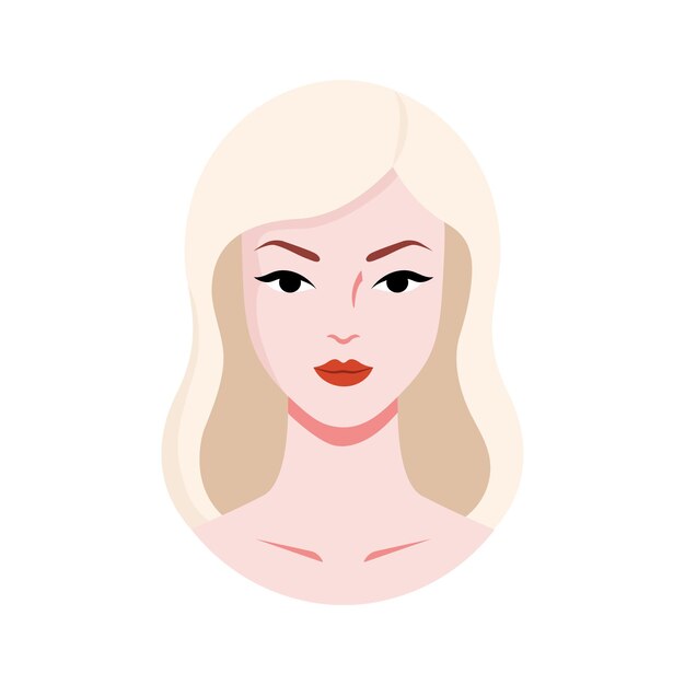 Mulher jovem com cabelo loiro avatar rosto feminino retrato de menina para perfil de usuário Retrato