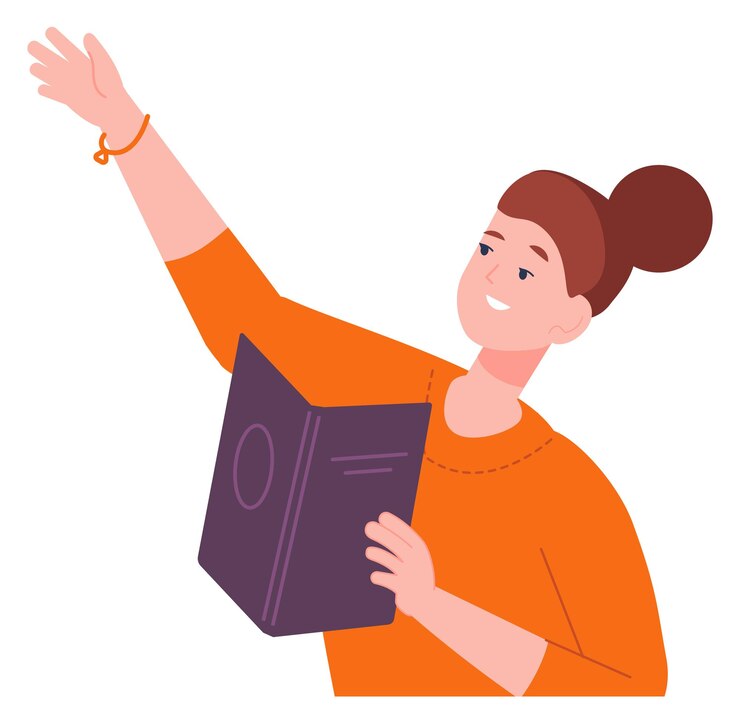 Vetor mulher leu livro personagem de cor feliz leitor ávido isolado em fundo branco