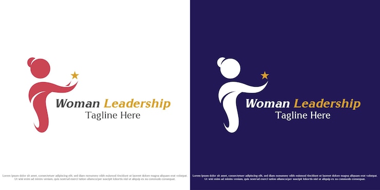 Vetor mulher líder ilustrador de design de logotipo vetorial profissão de silhueta mulher de negócios feminina feminina
