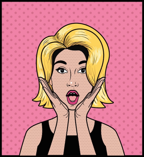 mulher loira estilo pop art