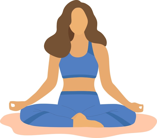 Prática de hatha yoga tradicional indiana meditação no escritório meditação  lótus pose relaxamento flutuante sensação de composições coloridas de  desenhos animados