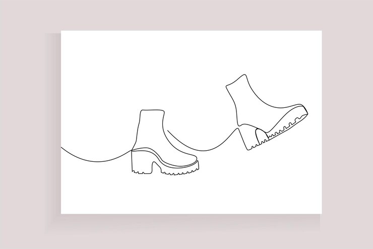 Vetor mulher moda elegante botas ninguém arte de linha