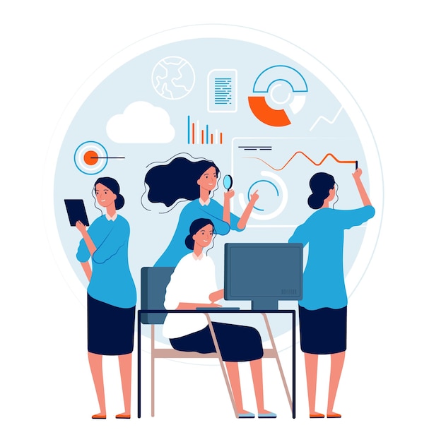Mulher multitarefa. Mulher de negócios posa fazendo muitos projetos, tarefas, processos de gerenciamento, boa habilidade de trabalho